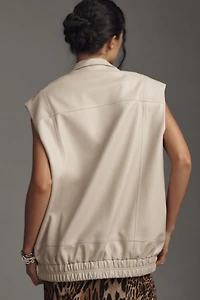 Vegan Leather Oversized Utility Vest