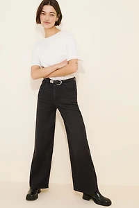 Warp + Weft Nce Relaxed Wide-Leg Knit Jeans