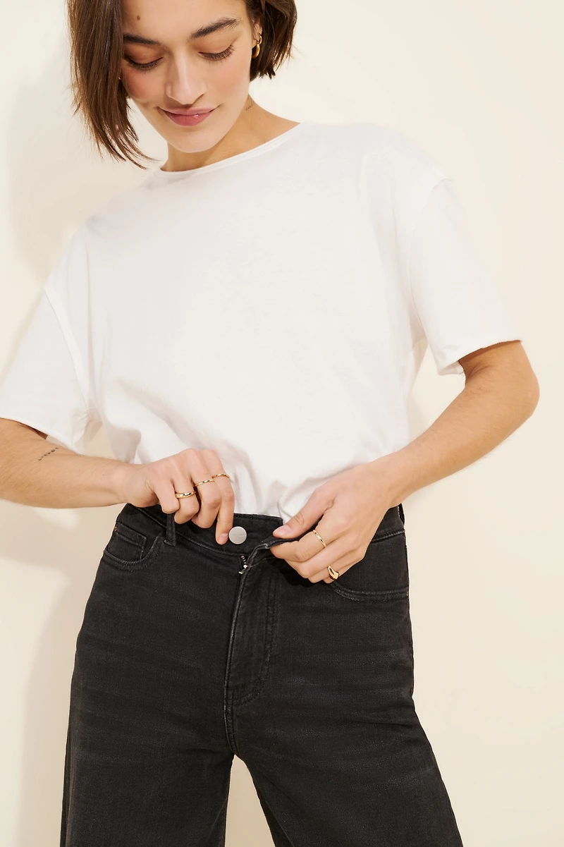 Warp + Weft Nce Relaxed Wide-Leg Knit Jeans