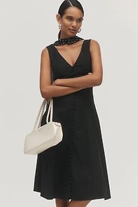 V-Neck Button Front Dress