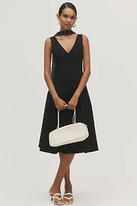 V-Neck Button Front Dress