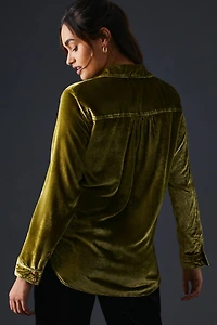 Pilcro Relaxed Velvet Buttondown