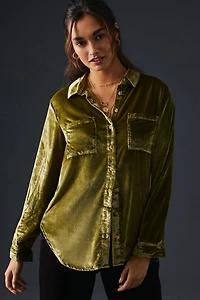 Pilcro Relaxed Velvet Buttondown