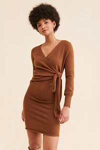 Avantlook Wrap Front Mini Dress