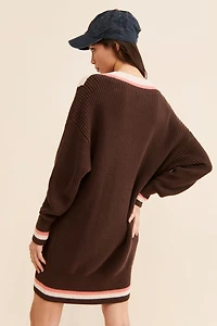 $525 V-Neck Sweater Dress