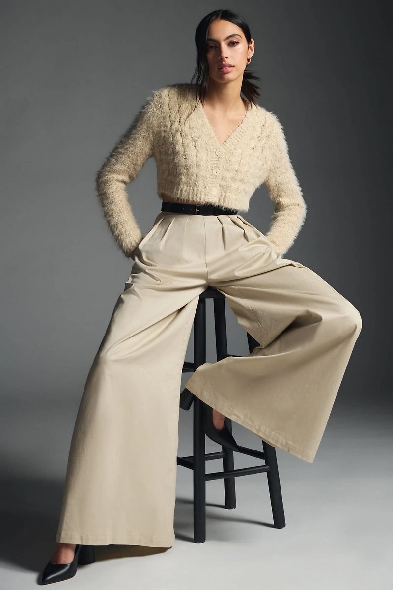 Cropped Eyelash Cardigan