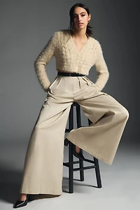 Cropped Eyelash Cardigan