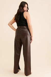 Eloquii Slit Hem Vegan Leather Pants