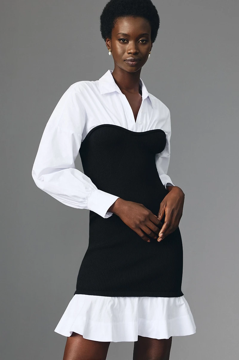 Twofer Collared Mini Dress