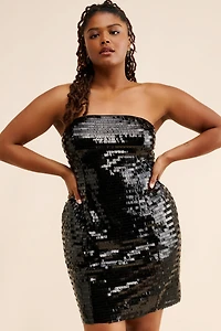 Eloquii Sequin Flare Skirt Mini Dress