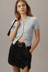 Pilcro Corduroy Animal Print Mini Skirt