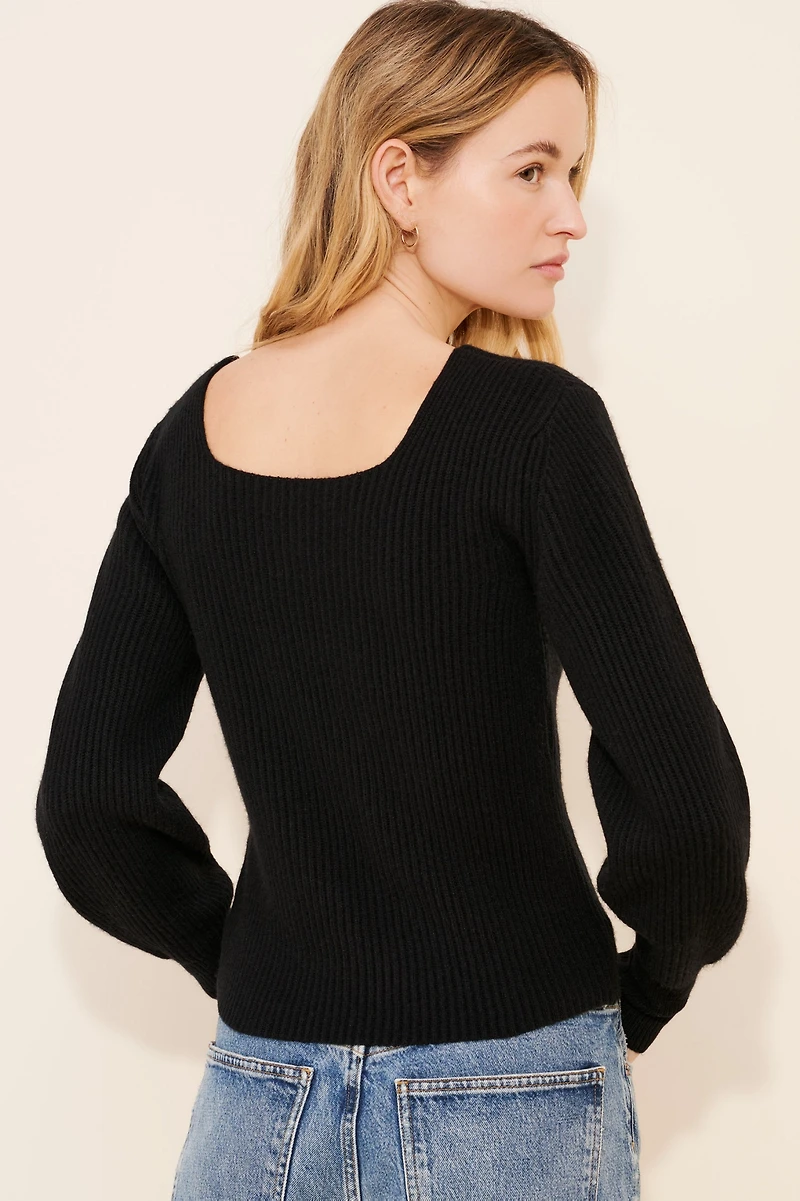Madewell Leyton Wool Blend Square-Neck Sweater