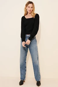 Madewell Leyton Wool Blend Square-Neck Sweater