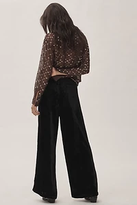 Wide-Leg Velvet Pants