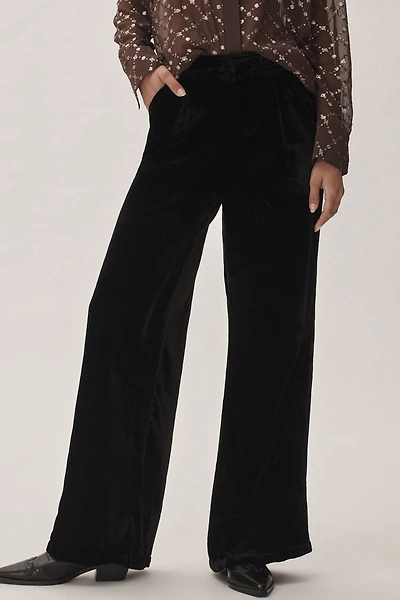 Wide-Leg Velvet Pants