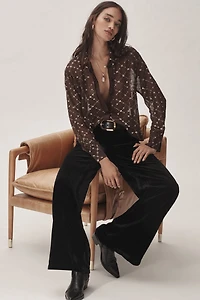 Wide-Leg Velvet Pants