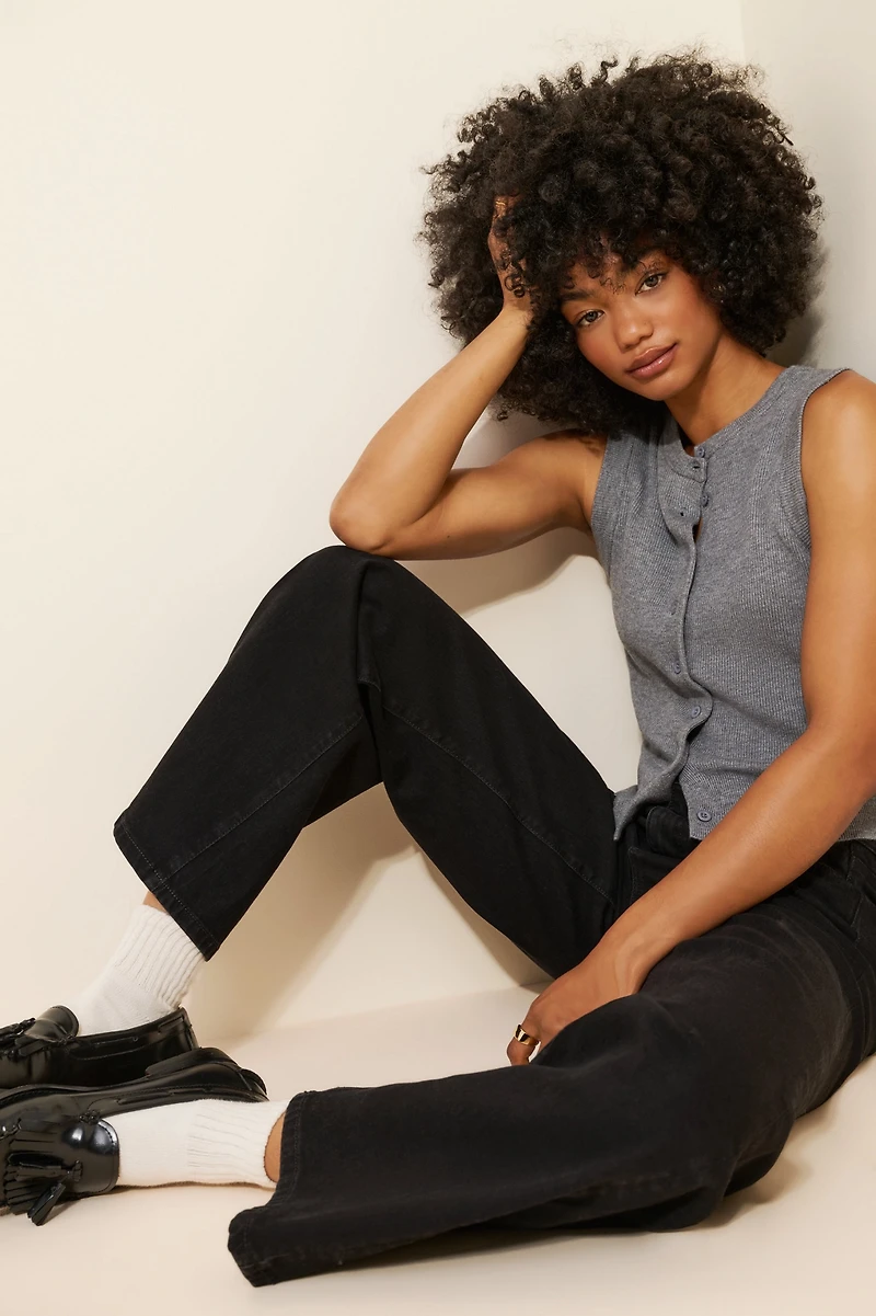 Warp + Weft Nce High-Rise Wide Leg Jeans