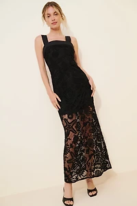 Ciebon Krystina Aquatic Crochet Maxi Dress