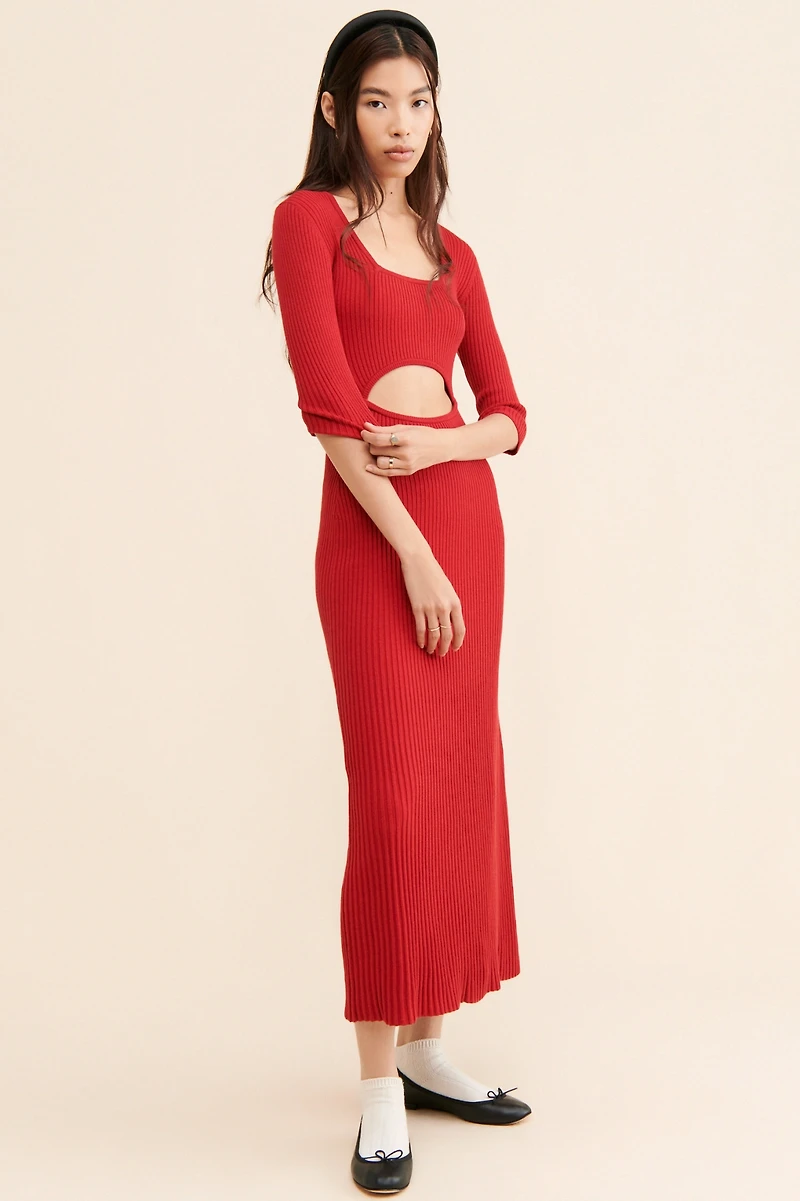 Favorite Daughter Cut-Out Knit Maxi Dress