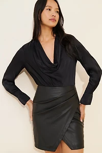 Maeve Plunge Vegan Leather Dress