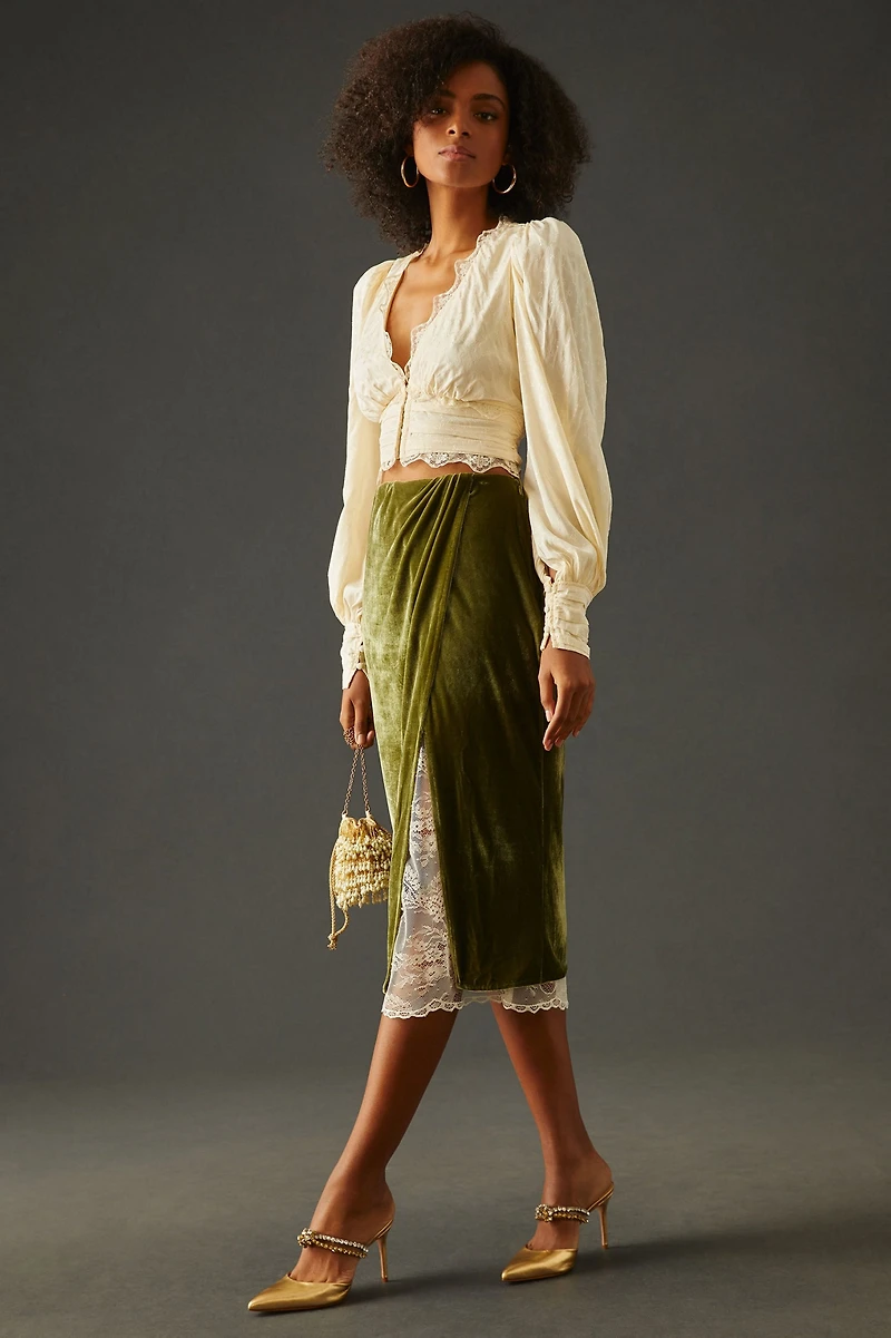 Velvet Pencil Skirt