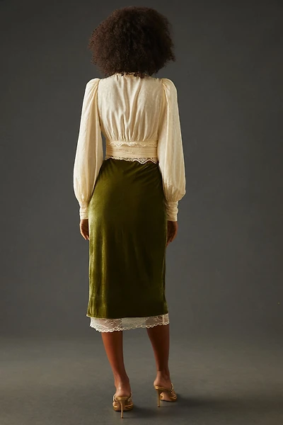 Velvet Pencil Skirt
