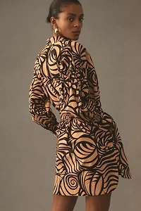 Long-Sleeve Printed Tunic Mini Dress