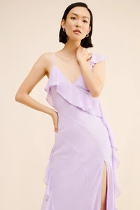 If By Sea Sold Ruffle Trim Maxi Dress