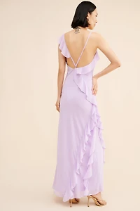 If By Sea Sold Ruffle Trim Maxi Dress