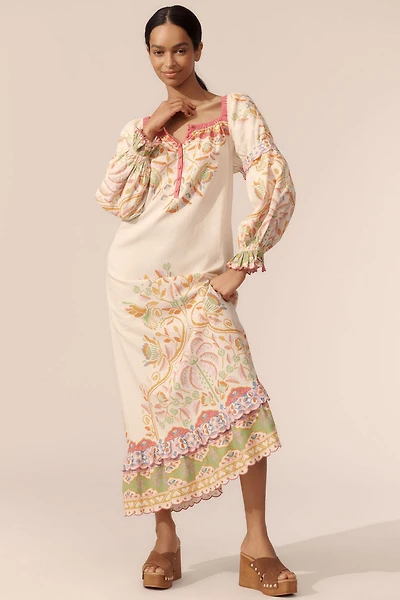 FARM Rio Printed Linen Blend Dress