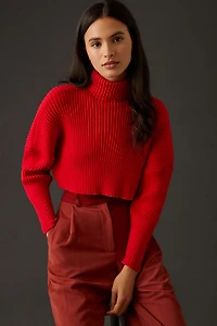 Bishop + Young Cropped Ribbed Turtleneck Sweater