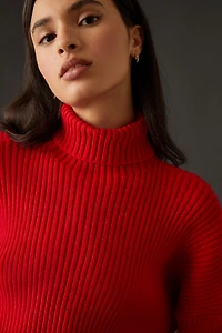 Bishop + Young Cropped Ribbed Turtleneck Sweater