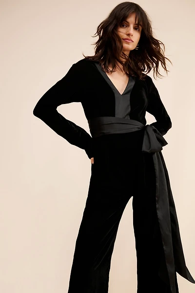 Samant Chauhan Long Sleeve Wrap V-Neck Jumpsuit