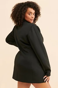 Good American Shiny Scuba Exec Blazer Dress