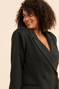 Good American Shiny Scuba Exec Blazer Dress