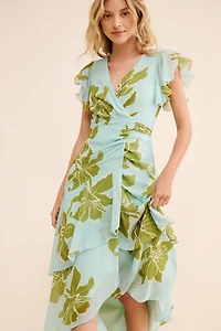 Hutch Floral Tiered Wrap Maxi Dress