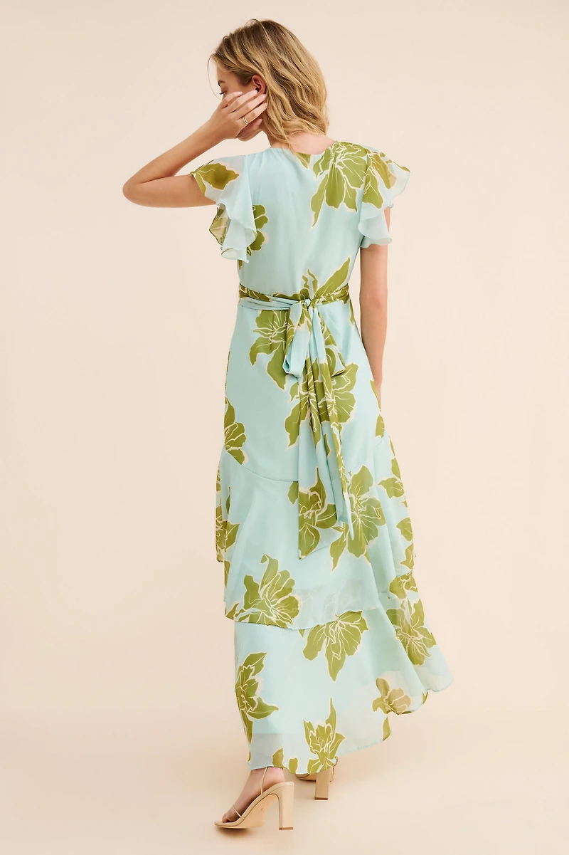 Hutch Floral Tiered Wrap Maxi Dress