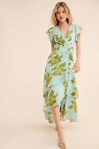 Hutch Floral Tiered Wrap Maxi Dress