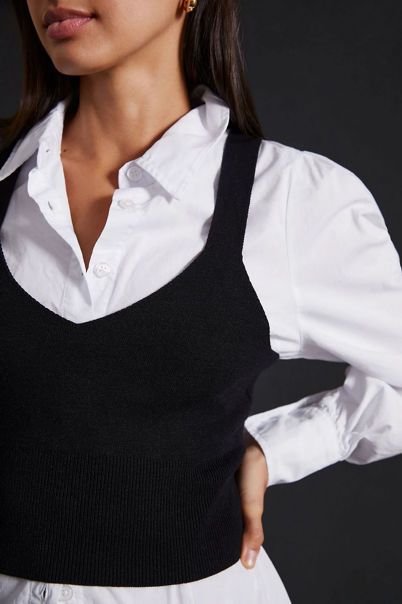 Maeve Mixed Media Layered Top