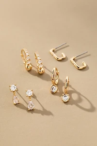 Crystal Medley Earrings, Set of 4