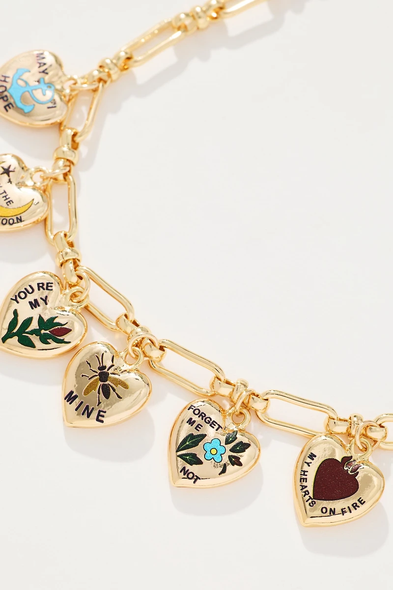 Heart Charm Link Necklace