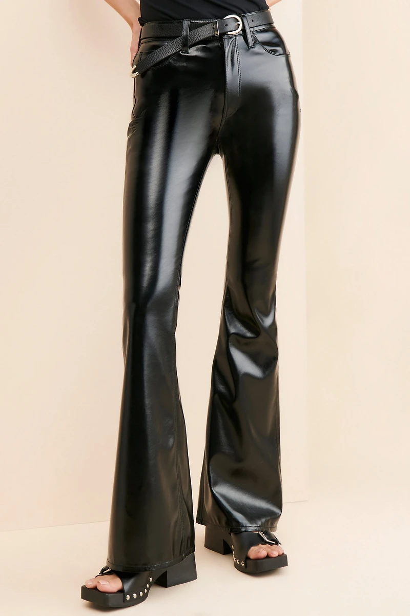 Hudson Holly Flare Vegan Leather Pants