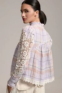 Pilcro Lace-Trimmed Blouse