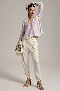 Pilcro Lace-Trimmed Blouse