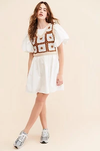 En Saison Evie Mixed Media Mini Dress