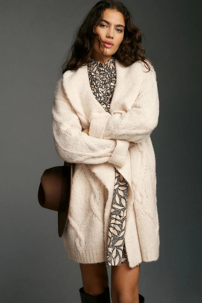 Ruffled Cardigan Sweater