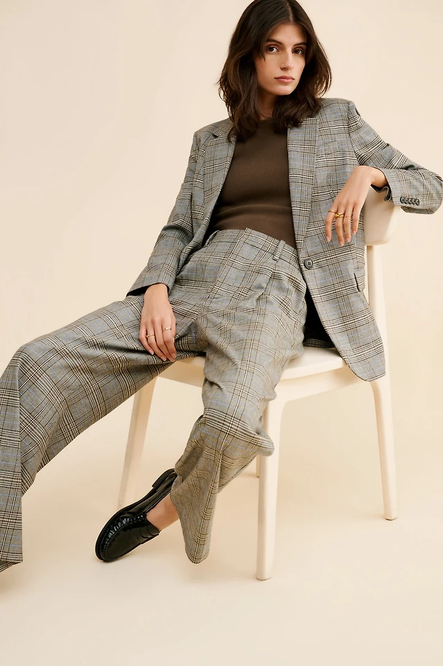 Madewell Margot Wool Blend Slouchy Straight Trousers