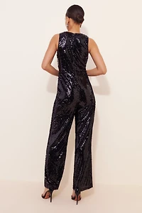 If By Sea Sleeveless Sequin Jumpsuit