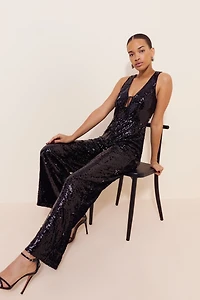 If By Sea Sleeveless Sequin Jumpsuit