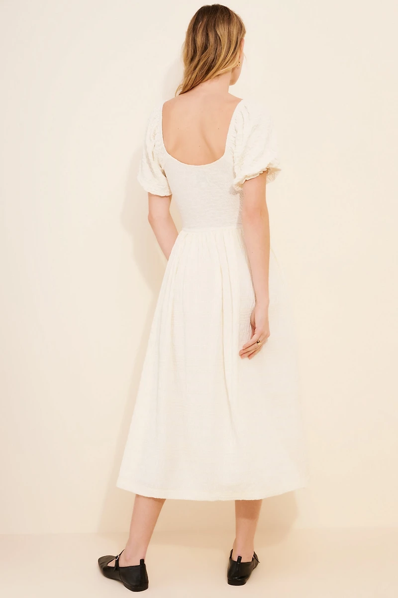 Adelyn Rae Laila Popcorn Knit Drop Waist Midi Dress
